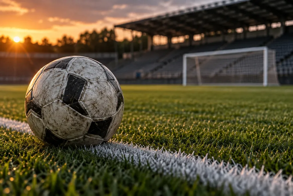 Guider om Topptipset – fotboll på gräsplanen med en arena i bakgrunden